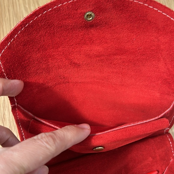 Vintage Red Orange Suede Wallet - Picture 6 of 15